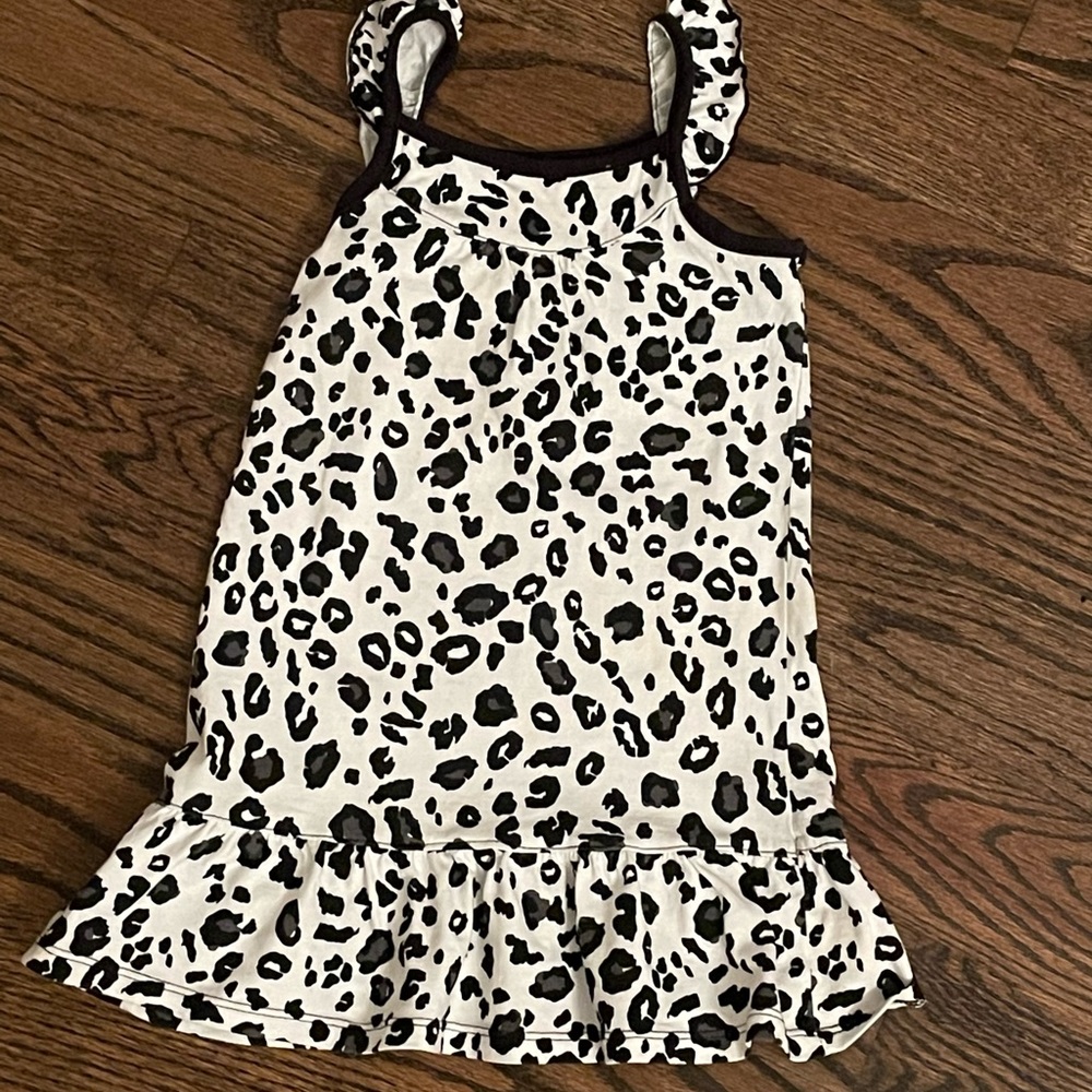 4T White Leopard Dress * Like New